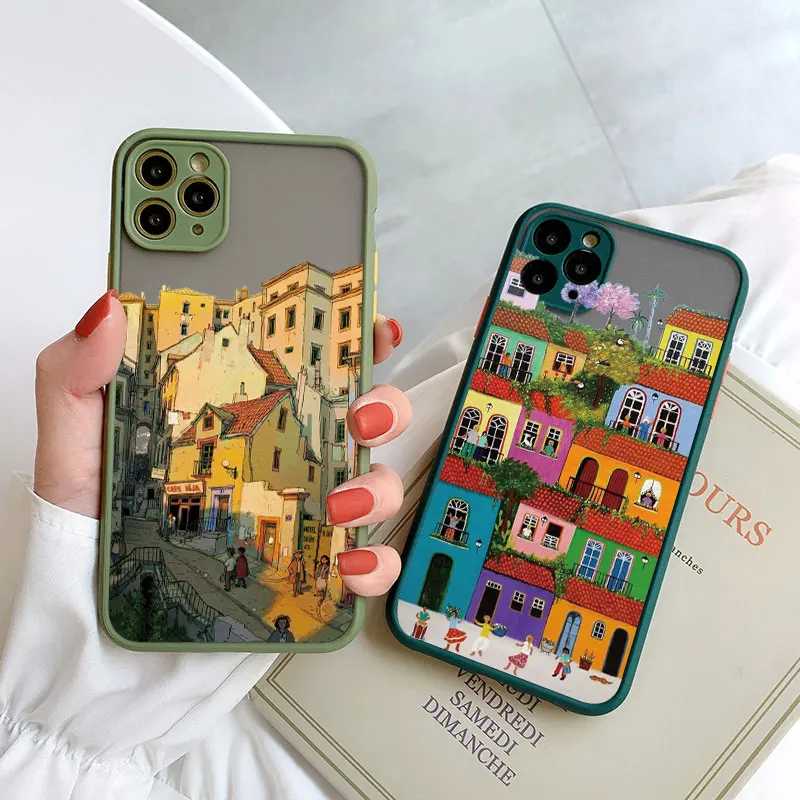 جراب هاتف بمشهد منزلي مطلي بالرسوم الكرتونية لهاتف آيفون 16 15 14 13 12 11 Pro Max 7 8 Plus SE2020 X XR XS الغطاء الخلفي #5