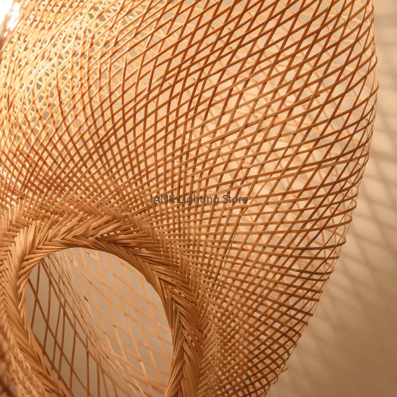 Imagem -05 - Chinês Handmade Bambu Suspensão Lâmpada Vime Rattan Onda Sombra Lâmpadas Pingente Restaurante Corcorredor Sala de Chá Casa Iluminação Interior