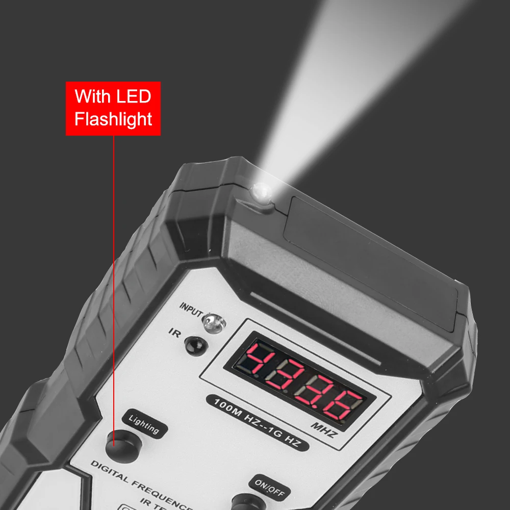 Strumento elettronico di misurazione del contatore di frequenza IR 100M-1GHZ per il Tester di frequenza a infrarossi del telecomando delle chiavi