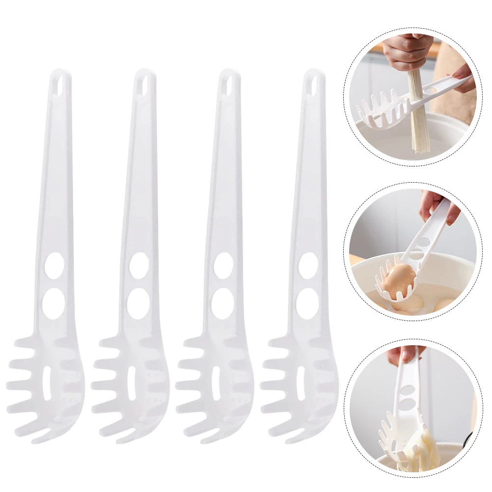

4pcs Pasta Spoon Noodle Strainer Kitchen Gadget Egg Separator Spoon Server Practical Durability Cooking Tool