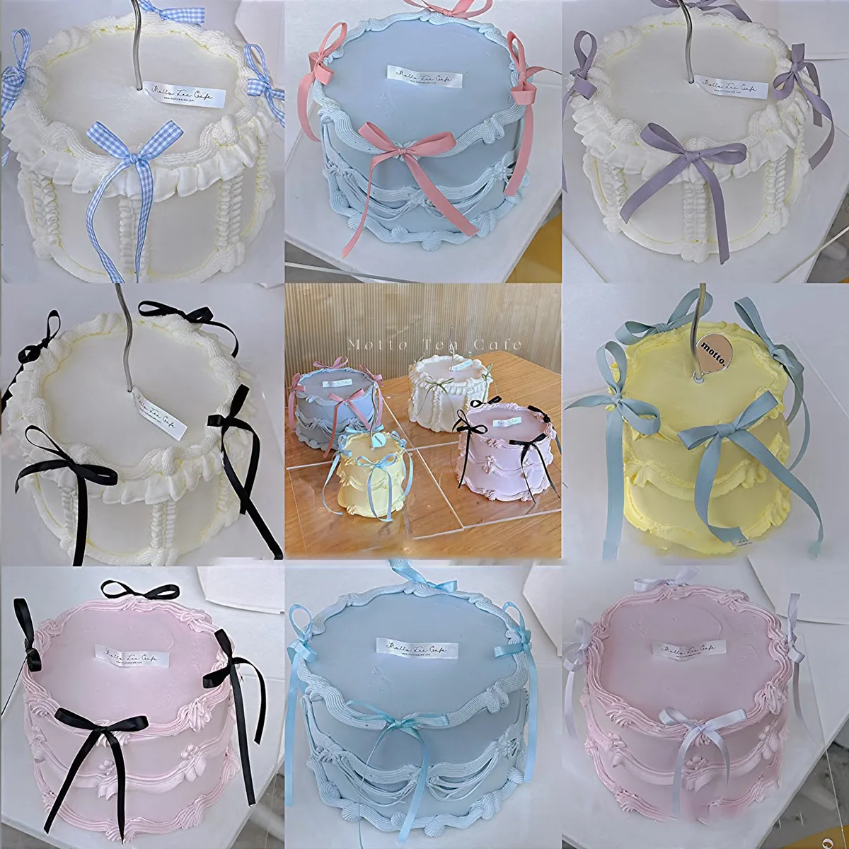 100-10 Stück Schleifenband-Kuchendekorationen, Coquette Geburtstagstorten-Deko, Weiß-Schwarz Braut-Hochzeits-Verlobungs-Dekor – Detail 38