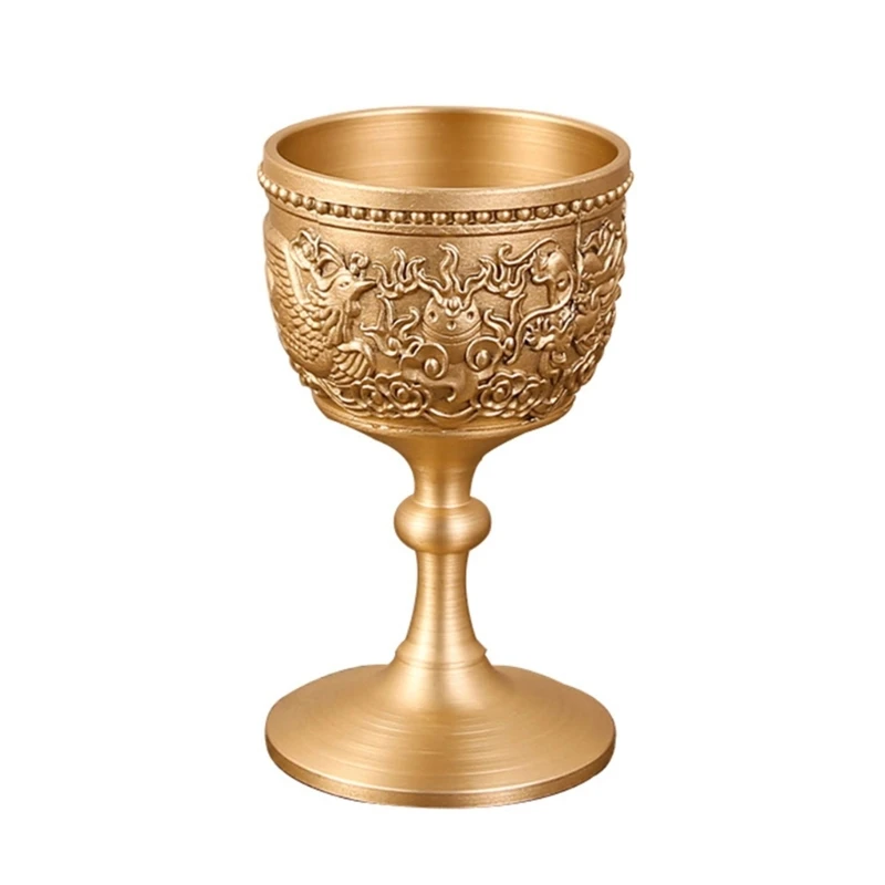 

Brass Wine Glass Beverage Tumbler Goblet Metal Liquor Tumbler for Party Home DXAF