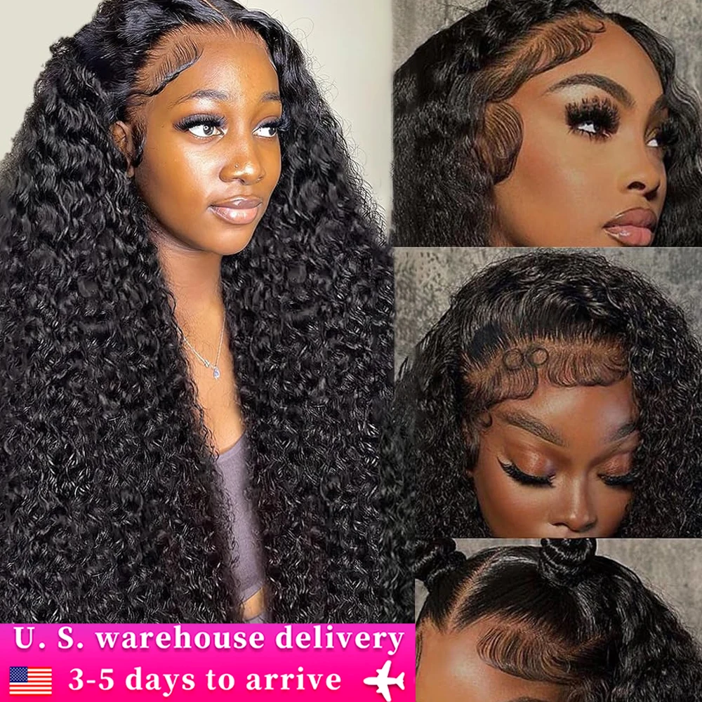 

30Inch Curly Deep Wave Lace Front Wigs Human Hair 40 inch 13x6 lace front wig HD Transparent Lace Frontal Wig Human Hair 210%