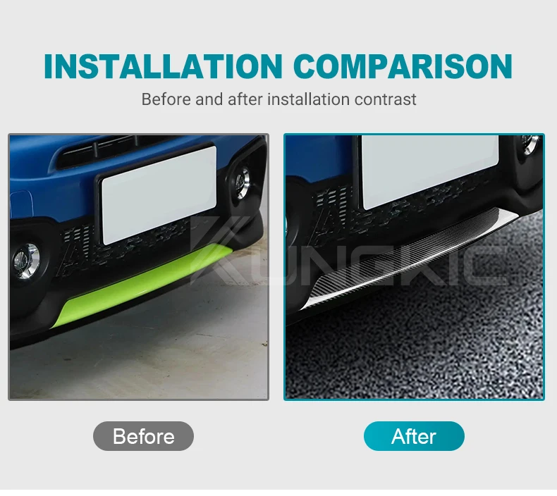 Harte, trockene Kohlefaser für Abarth 595 695 595C 2017 2018 2019 2020 2021 2022 2023 2024 Auto-Frontstoßstange-Dekorationsaufkleber – Detail 3