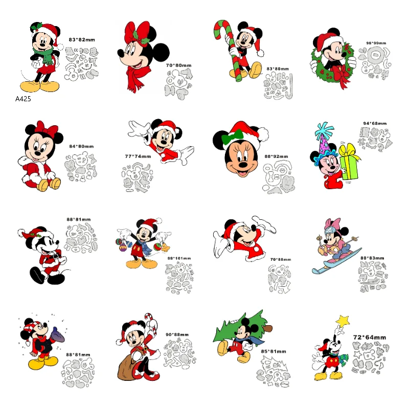 Disney Metal wykrojniki szablony Mickey Mouse dla DIY Album Scrapbooking znaczek karta papierowa tłoczenie 2022 nowy Die Cut