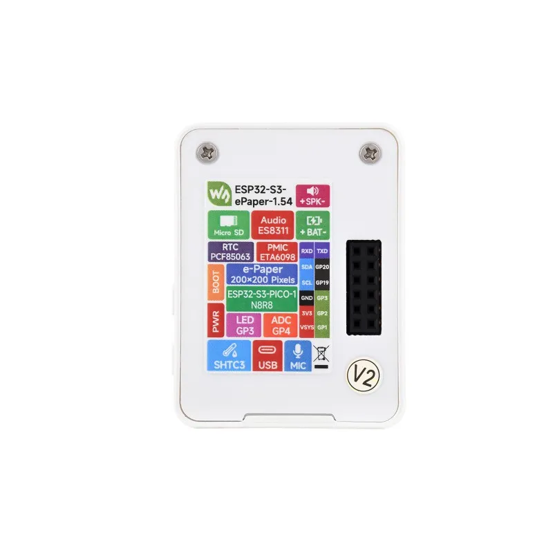 ESP32-S3 1.54inch e-Paper AIoT Development Board 200x200 Black White Display Wi-Fi BLE Dual-mode ESP32 S3 E-Ink Screen Module