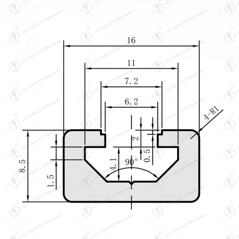 9*16C فتحة السكك الحديدية سبائك الألومنيوم الشخصي الاستشعار الكهروضوئية التبديل السكك الحديدية 8.5*16U على شكل السكك الحديدية الألومنيوم الشخصي #3