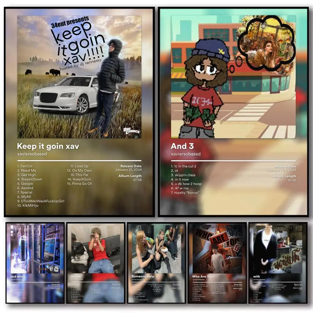 Rapper Music Pop Album X-xaviersobased Poster Decorative Wall Art Stickers Mural Photo Print for Home Living Room Hallway Decor