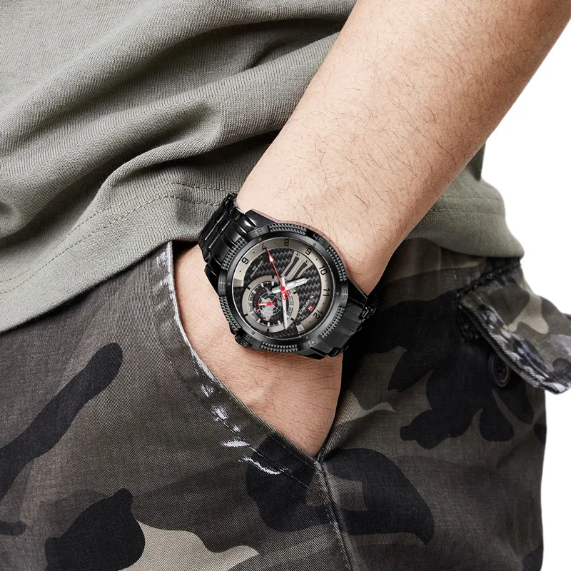 NAVIFORCE, relojes de lujo a la moda para Hombre, Reloj de pulsera de cuarzo resistente al agua de acero inoxidable, Reloj con calendario para Hombre de negocios, Reloj para Hombre