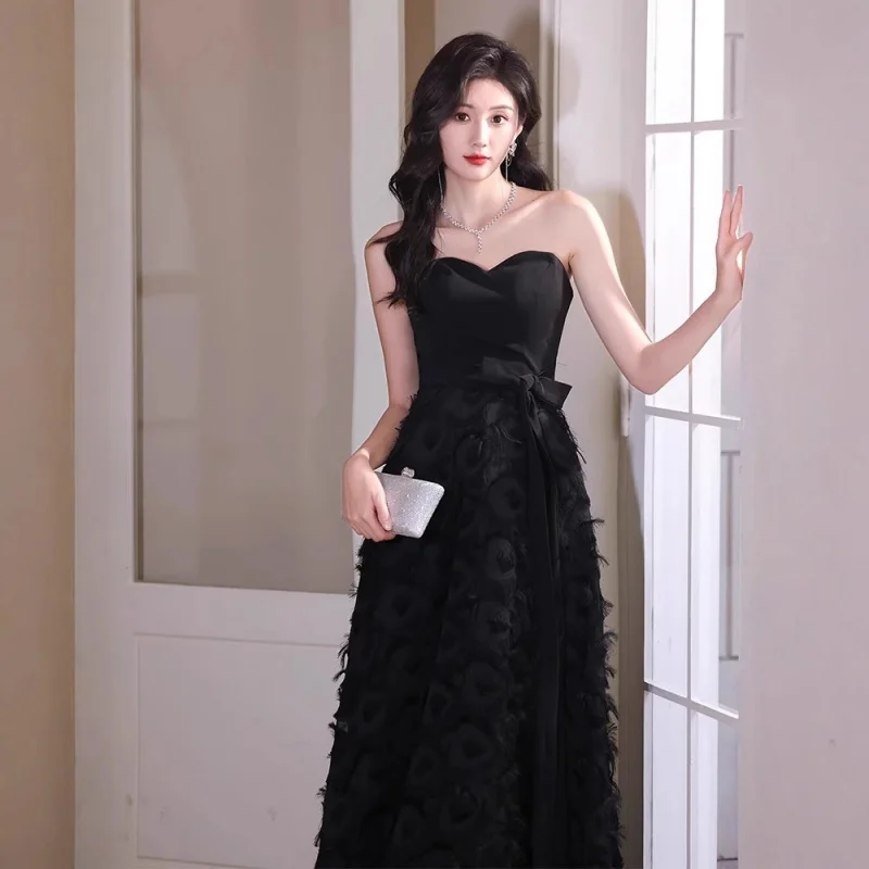 abito-da-sera-nero-senza-spalline-per-donna2025nuovo-abito-da-ospite-elegante-per-banchetti-design-di-nicchia-di-lusso-di-fascia-alta