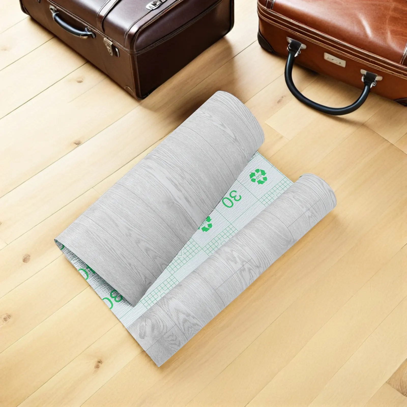 1 Roll Self Adhesive PVC Flooring Peel and Stick Floor Tiles Easy DIY Waterproof Marble Floor Sticker Home Office Commercial