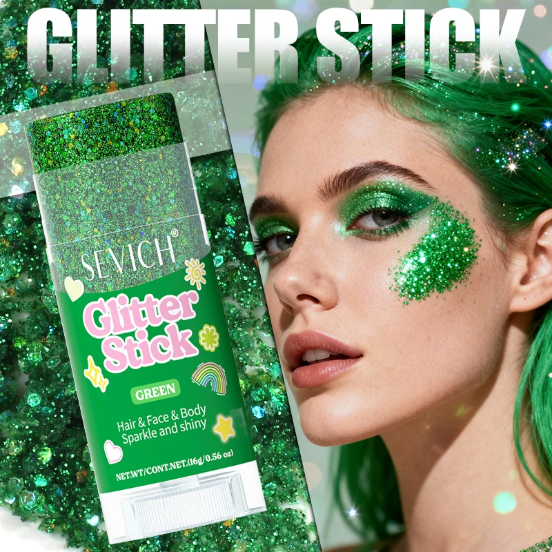6 cores corpo glitter vara à prova dwaterproof água longa duração lantejoulas glitter gel vara cantor música rave festival festa de natal maquiagem