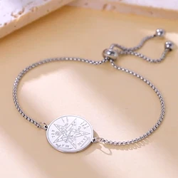 Dawapara Tetragrammaton Name of God Pentacle Bracelet for Women Stainless Steel Magical Blessed Pentagram of Solomon Amulet