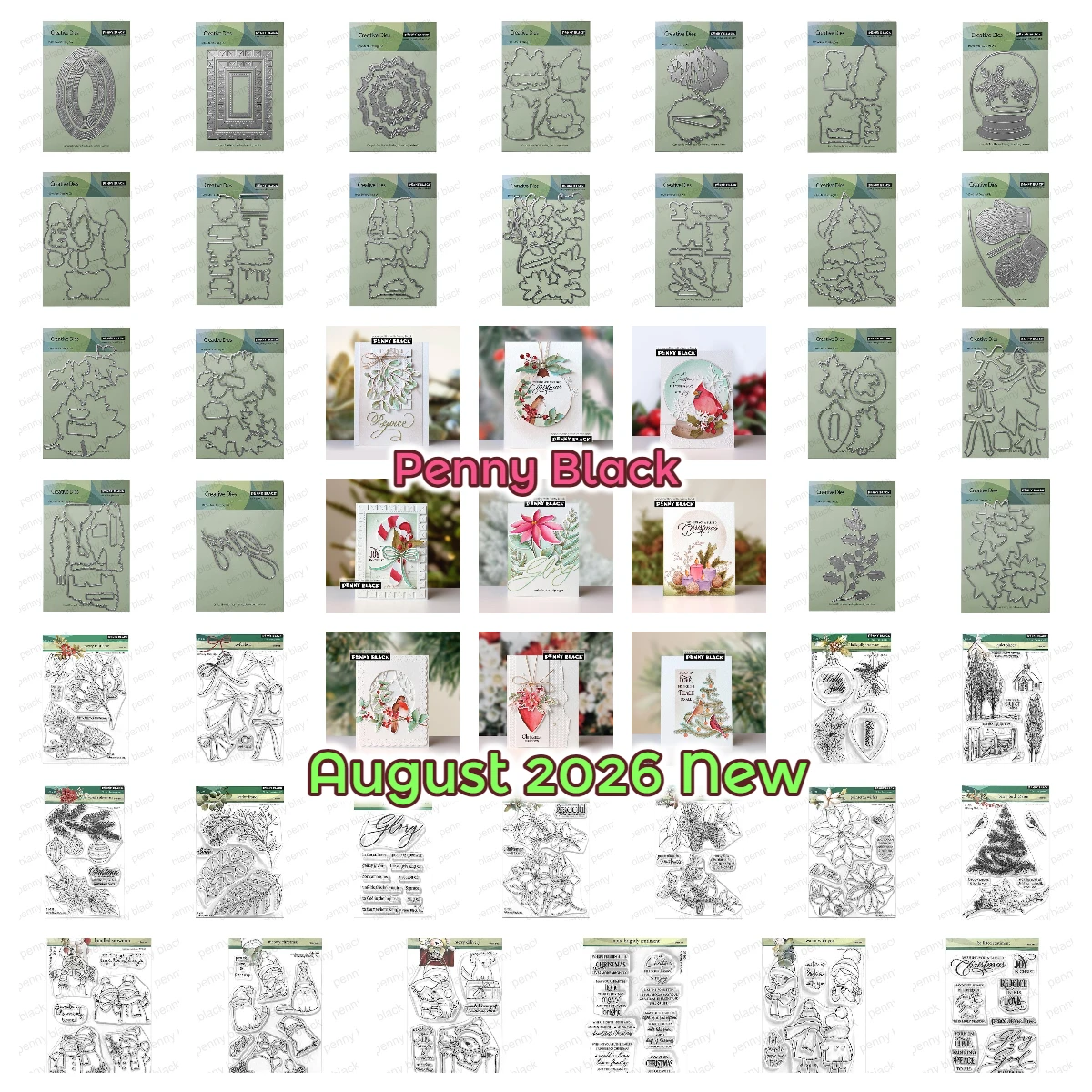 Penny Black August 2026 New Merry Delivery Meowy Christmas Metal Cutting Dies Stamp for DIY Scrapbook