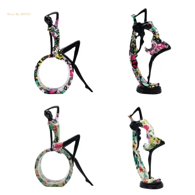 

Yoga Statues Home Decors Table Ornament Colorful Florals Resins Meditations Lady Yoga Pose Figurine for Living Room Dropship