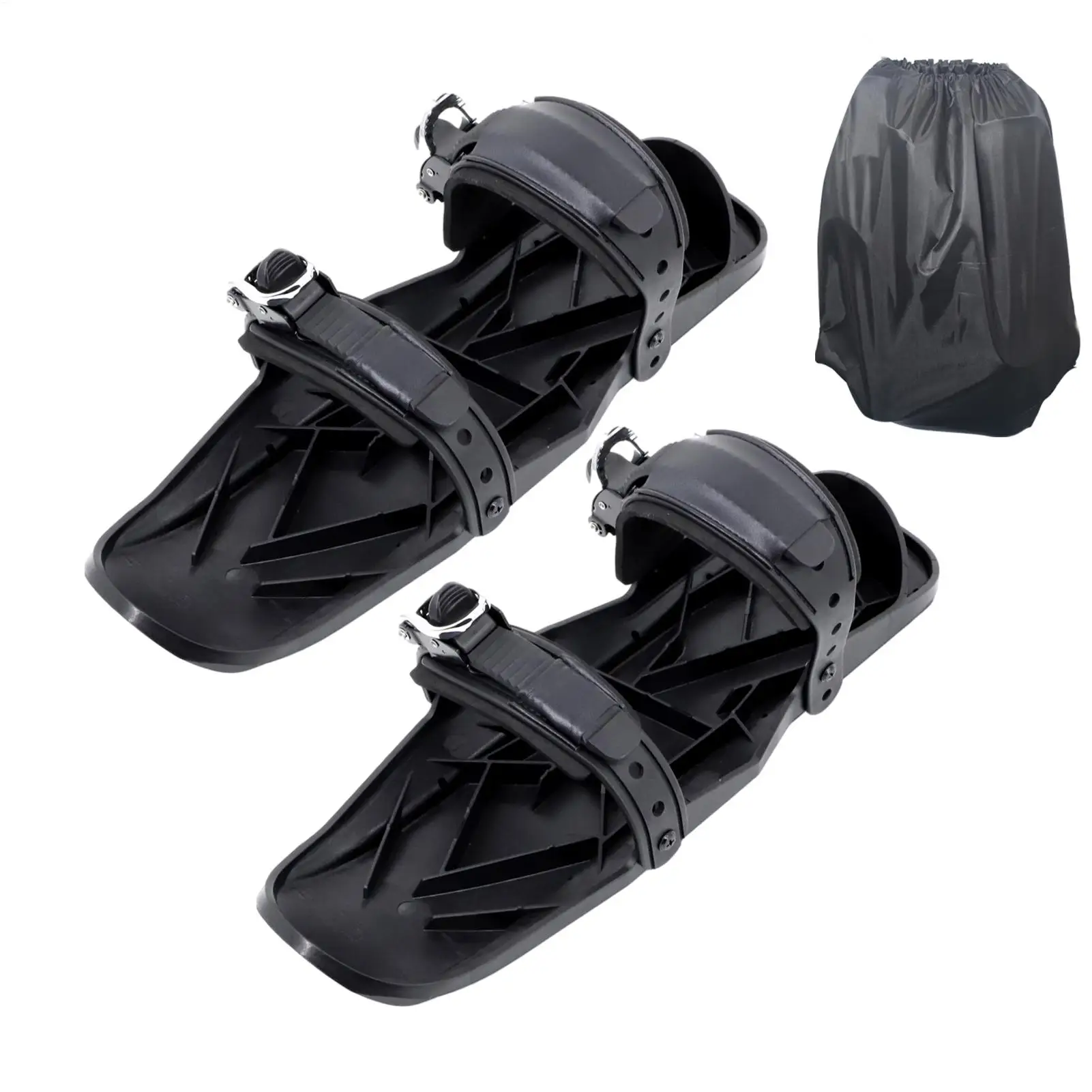 Short Skis Short Snowskates Compact Skiing Accessory Multifunctional Adjustable Skiing Tools Lightweight Non-Slip Snow Feet