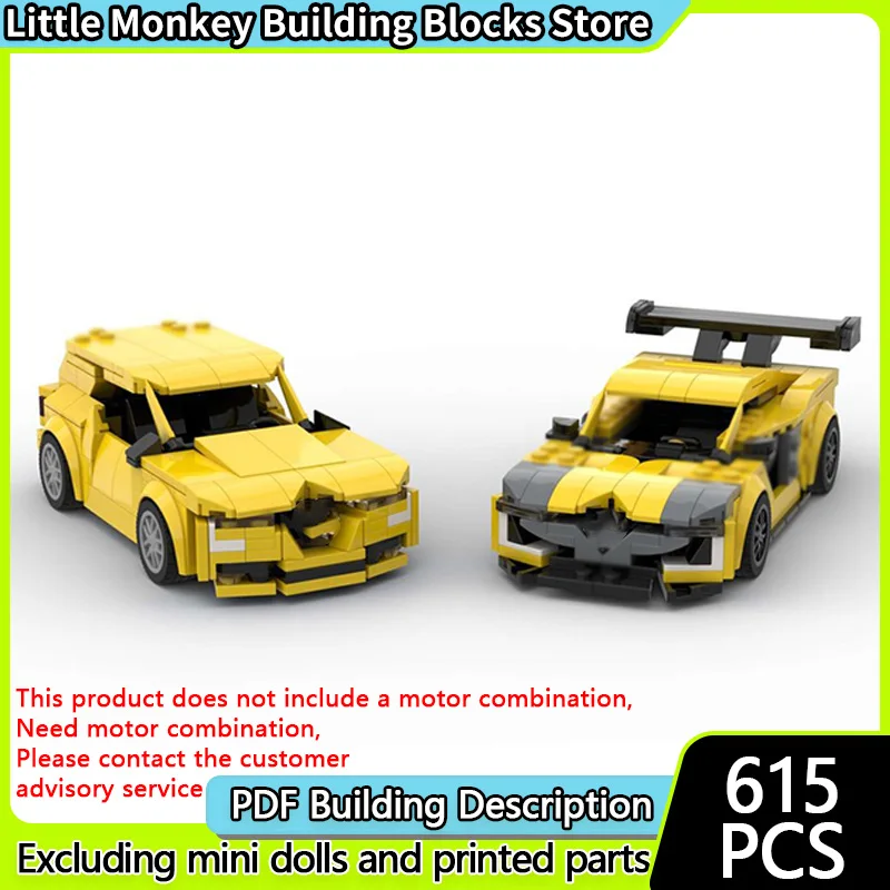 City Car Model MOC Building Bricks Compact Sedan And Racing Car Modular Technology Children Holiday Gifts Assemble Toys Suit