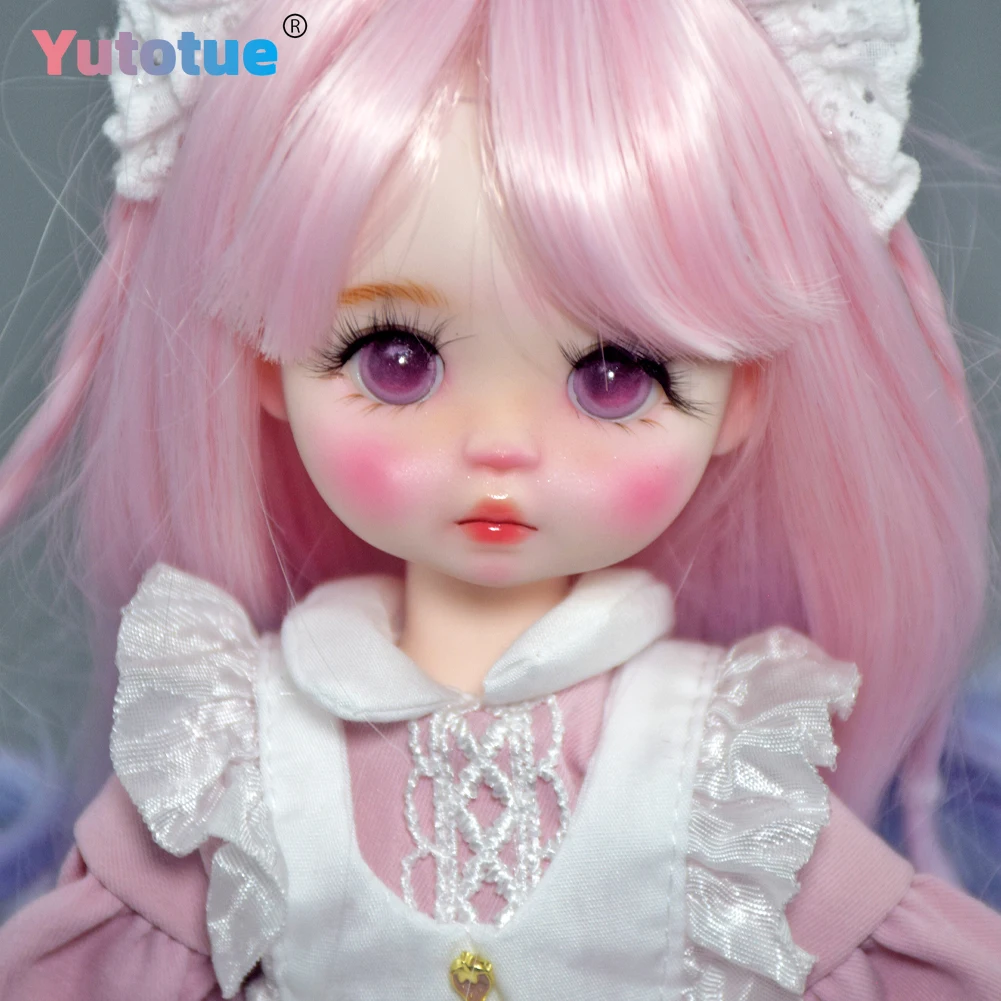 Yutotue 30cm bonito menina boneca brinquedo crianças aniversário presente de natal articulações corpo e roupas cor gradiente peruca de cabelo encaracolado conjunto completo