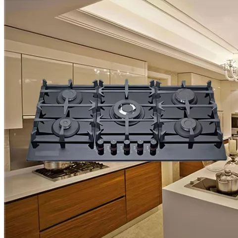 가스 스토브에 내장된 주방 기기 강화 유리 가정용 5개 버너 주철 지지대 및 FFD로 좋은 가격