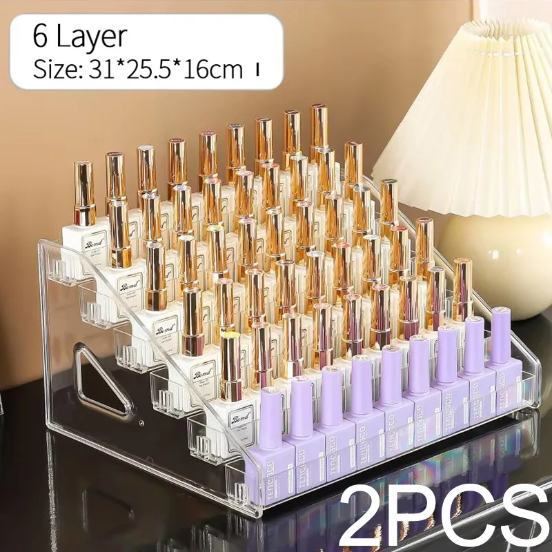 3/4/5/6/7 Lagen Acryl Nagellak Display Rack Transparante Cosmetische Organizer meerlaagse Eenvoudige Montage Rack Standhouder