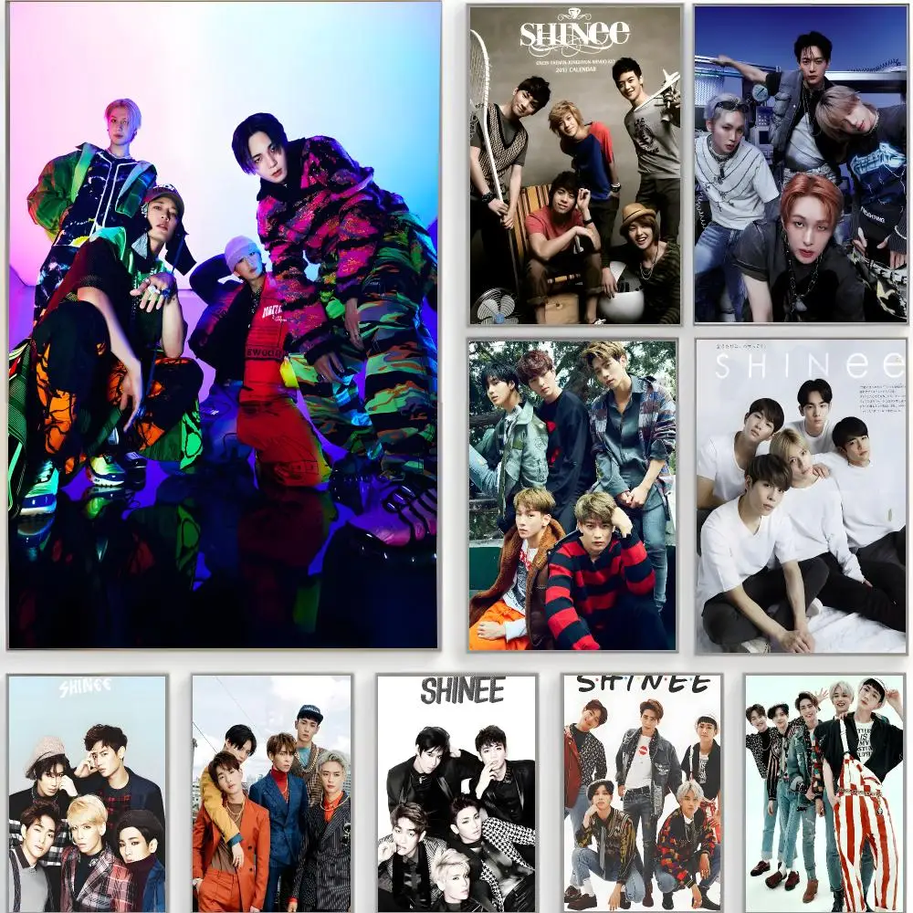 kpop group s-shinee Poster Classic Wall Art  Home Decor  Peel and Stick Unframed