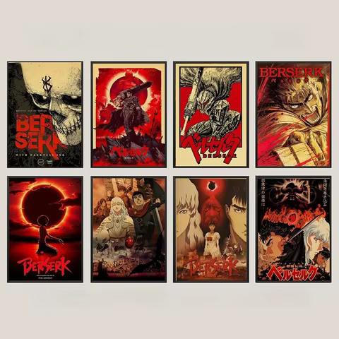 Berserk Vintage Movie Poster HD Print Canvas Wall Art Home Decor Bedroom Living Room Gift Unframed