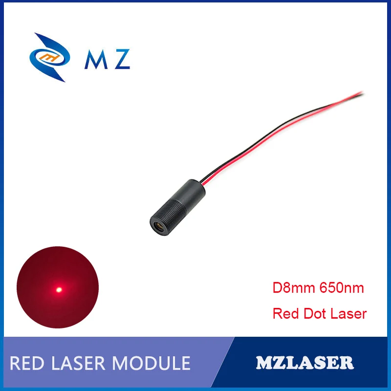 

650nm Red Dot Laser Module 5mw D8mm 3V CW Circuit Model APC Drive Type Industrial Grade