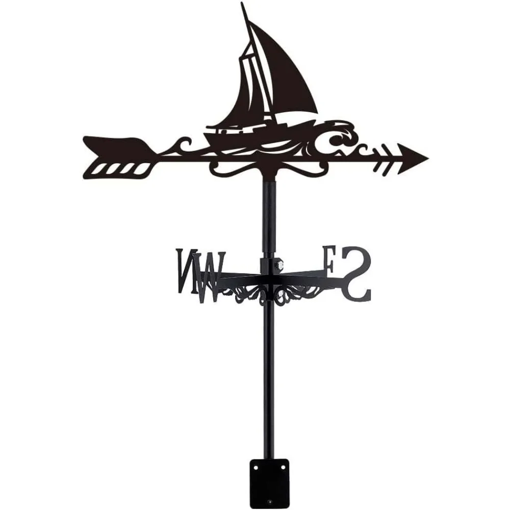 Weathervane for Roof Mount Vintage Sailboat Garden Stake Weathervanes Metal Wind Direction Indicator Wind Vane Signs making kit