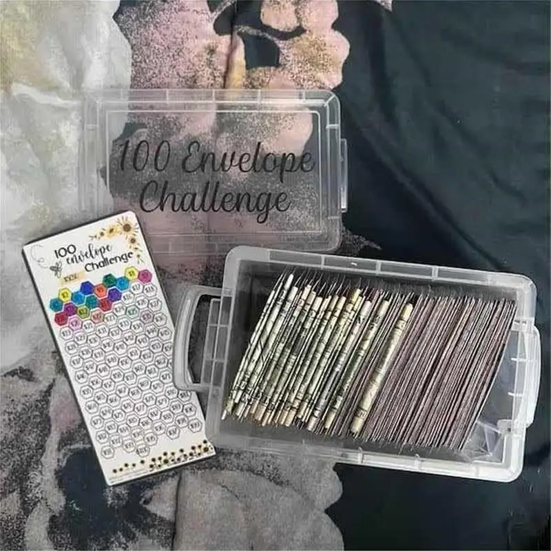 100 Envelope Challenge Box Set Budgeting Tool Kits for Financial Goals, Easy And Fun Way To Save $5050 in 100 days For Gifts