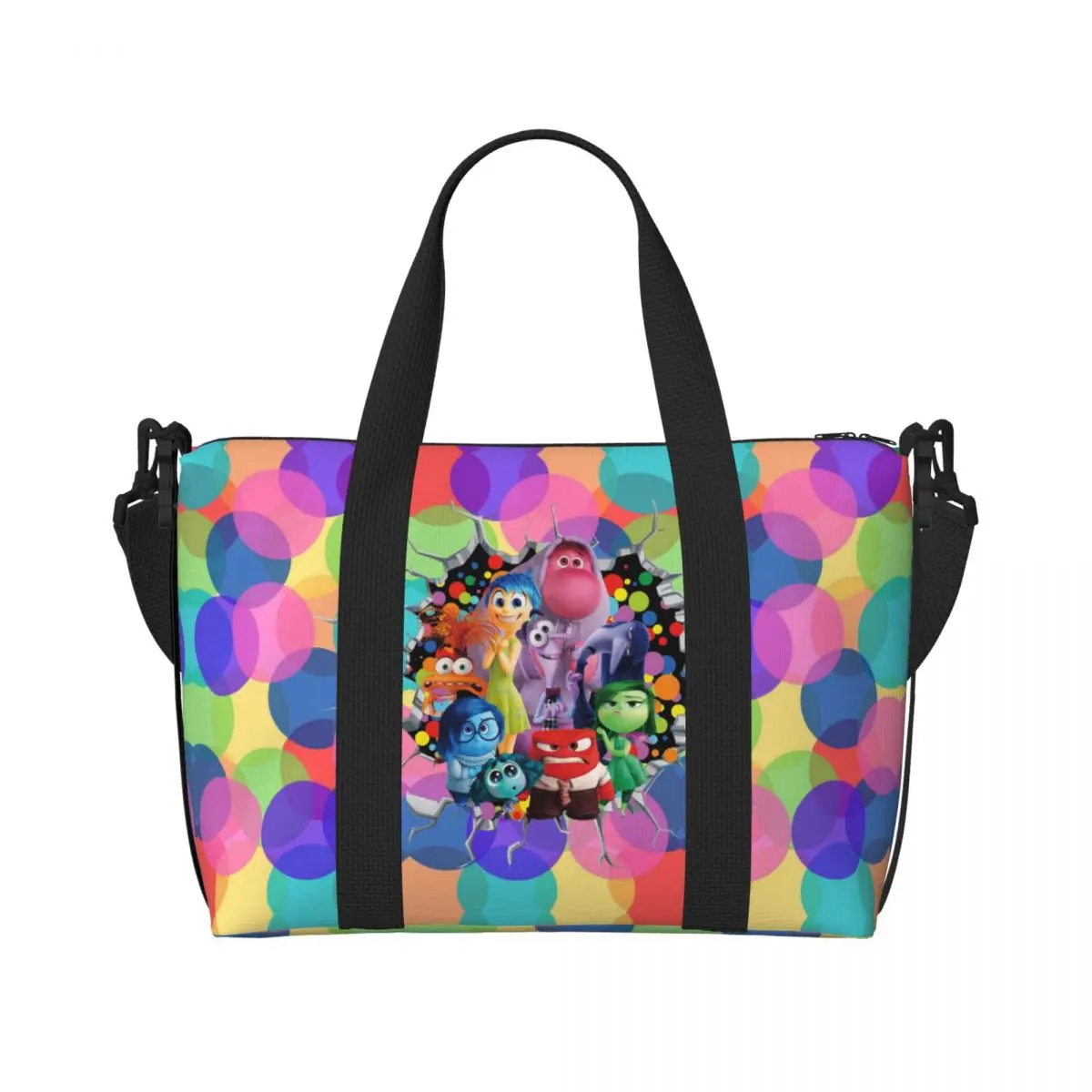 

Большая женская сумка-тоут с мультяшным принтом I-Insides, на плечо, для покупок, пляжа, спортзала, путешествий