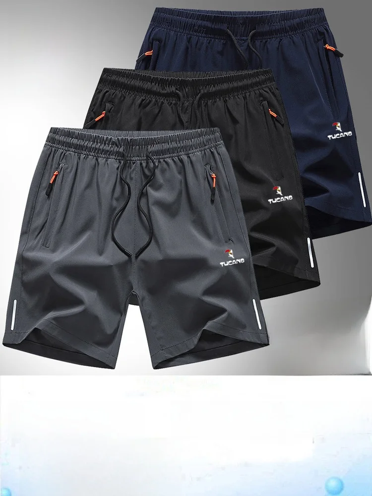 

Ice Silk Men's orts Summer New Loose Running Qui Dry Baskeall Five-Quarter Pants TUCANO Brand Polyester Fiber 95% Lycra 5%