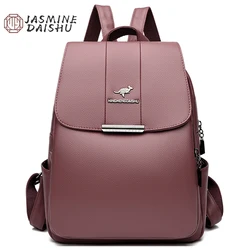 Women Backpack School Bags For Girls Soft Leather Female Vintage Bag School Bags Women PU Backpacks Fashion Travel Bagpack