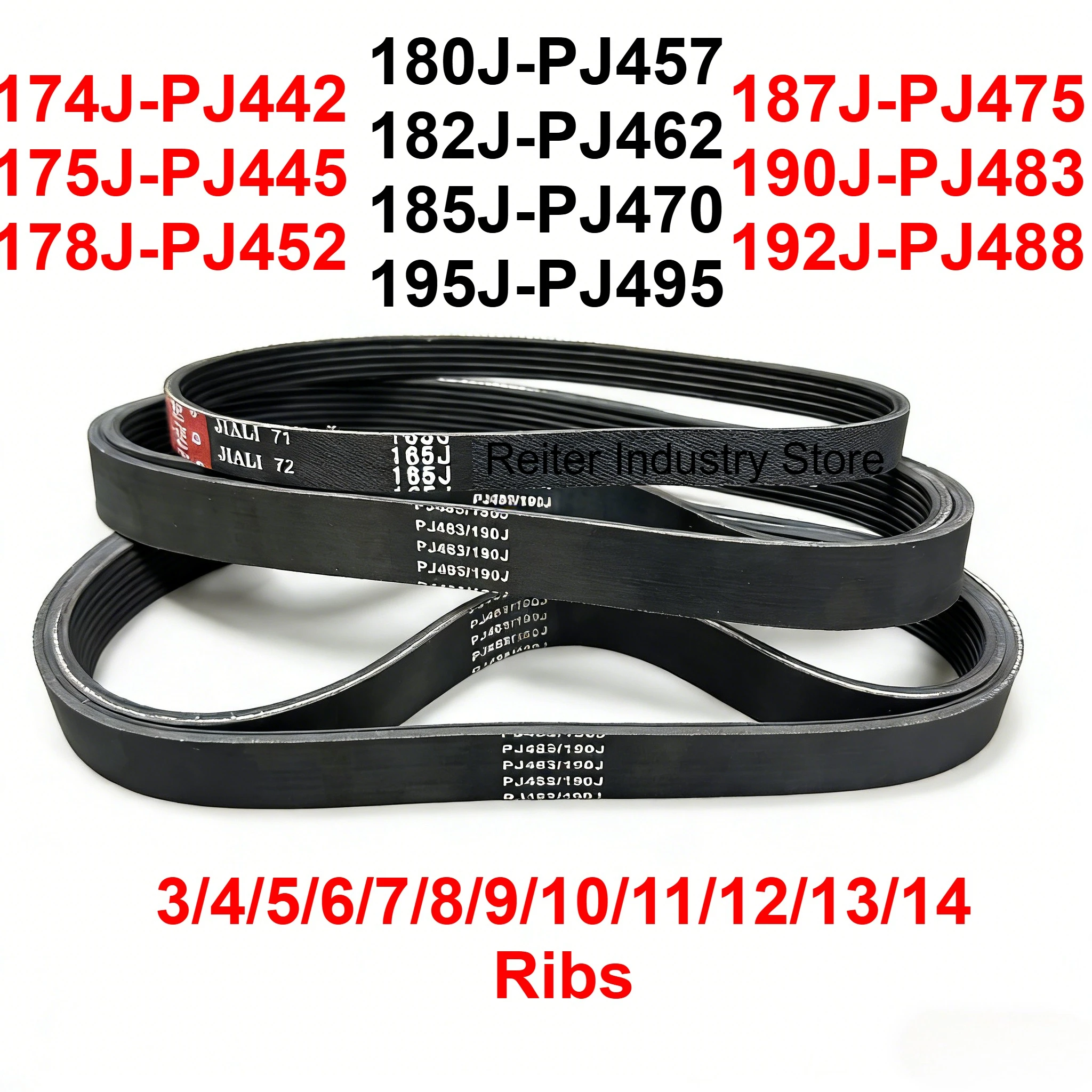 174J rubber  conveyor belt 175J 178J 180J 182J 185J 187J 190J 192J 195J belt drive belt treadmill machine3/4/5/6/7/8/9/10/11Ribs