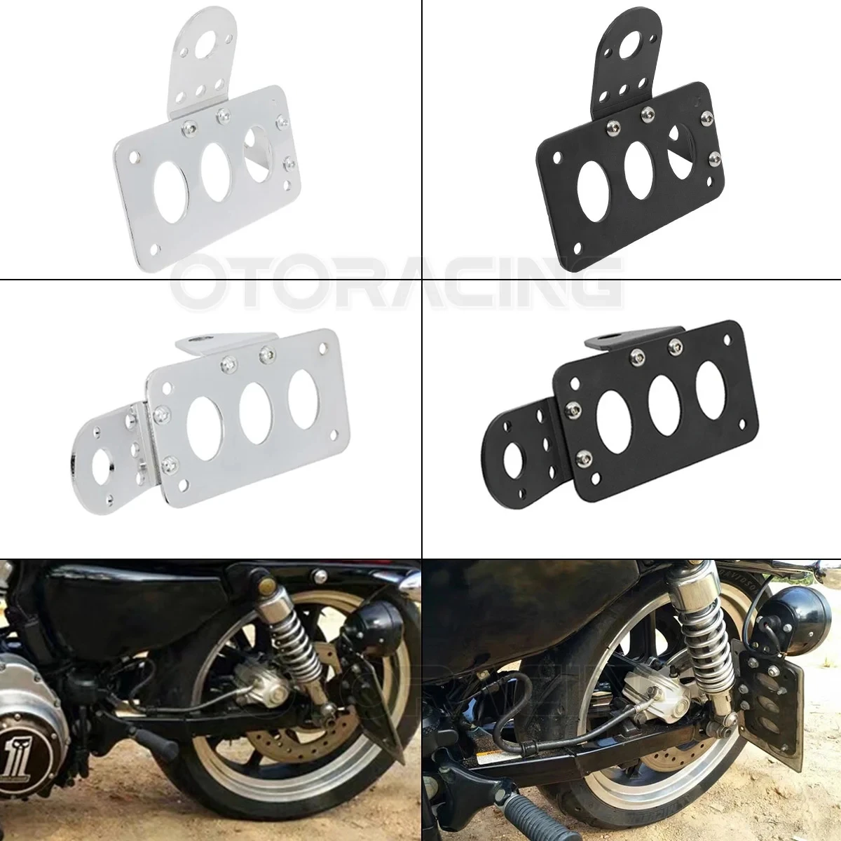 

Motorcycle Side Mount License Bracket Holder License Plate For Harley Sportster Bobber Chopper Cruiser Custom Bike