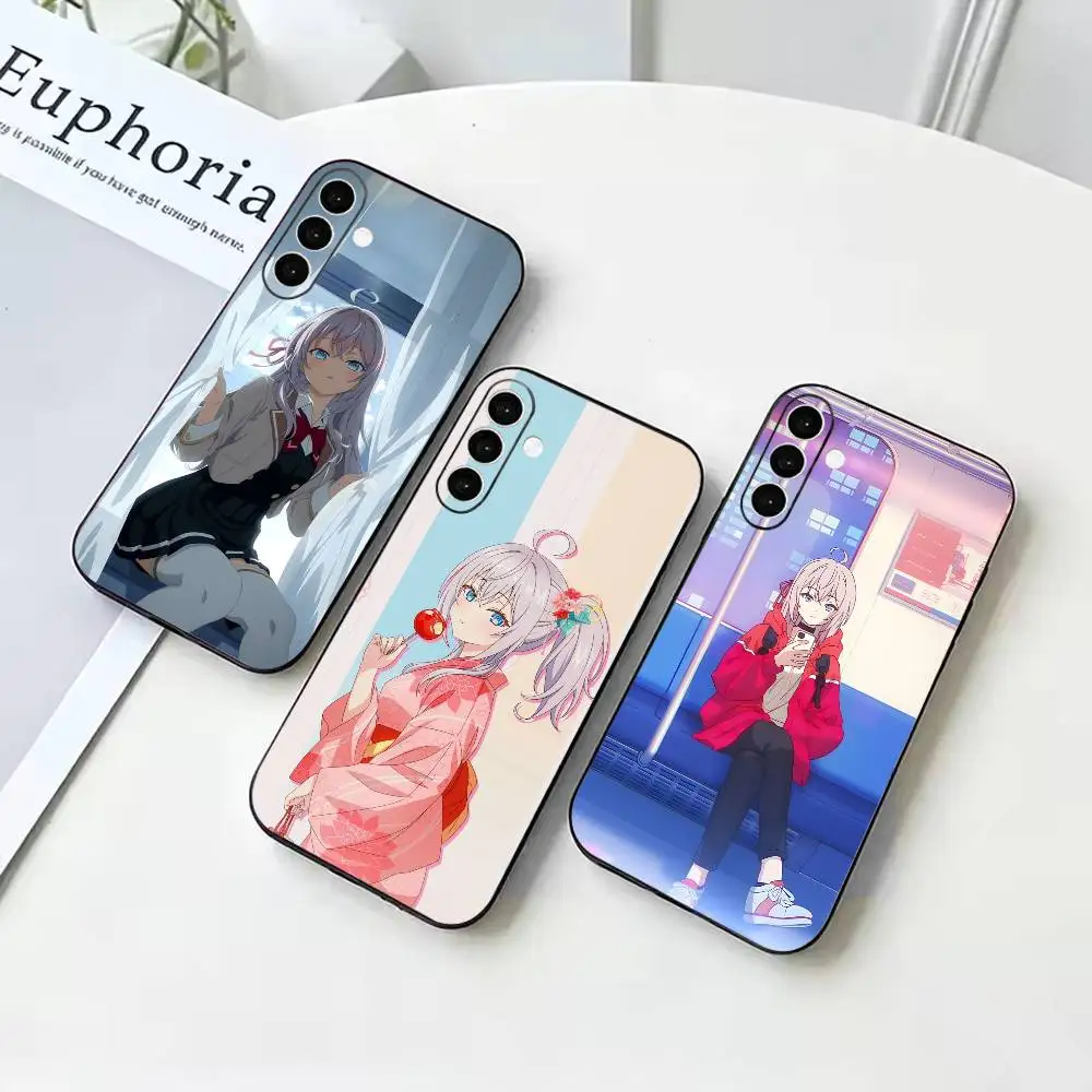 A-Alya Sometimes Hides Her Feelings in Russian  Anti-drop Black Soft Silicone Case For Samsung Galaxy A73 A72 A71 A53 A52 A51