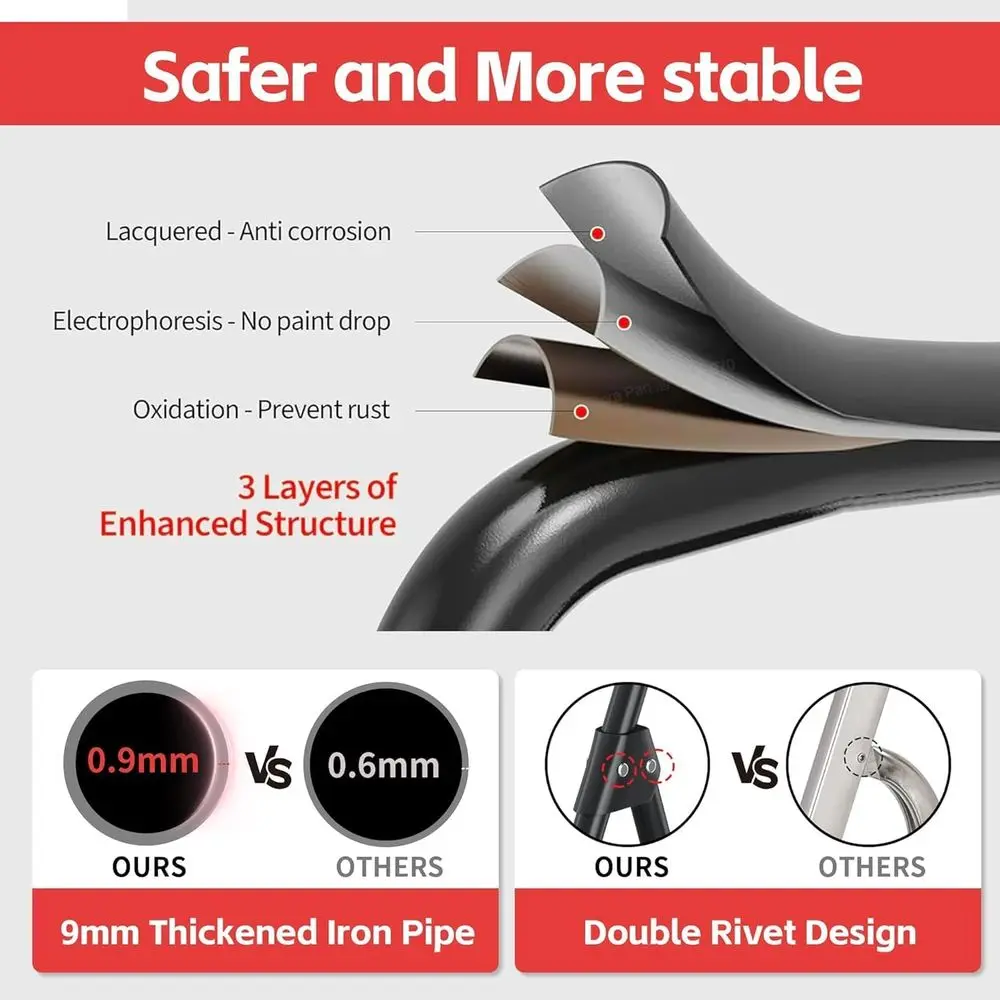 Foldable Folding Stool Step Ladder - 4 Stepping Tall Heavy Duty Extension with Handrails for Home Adults Kitchen - Extendable St