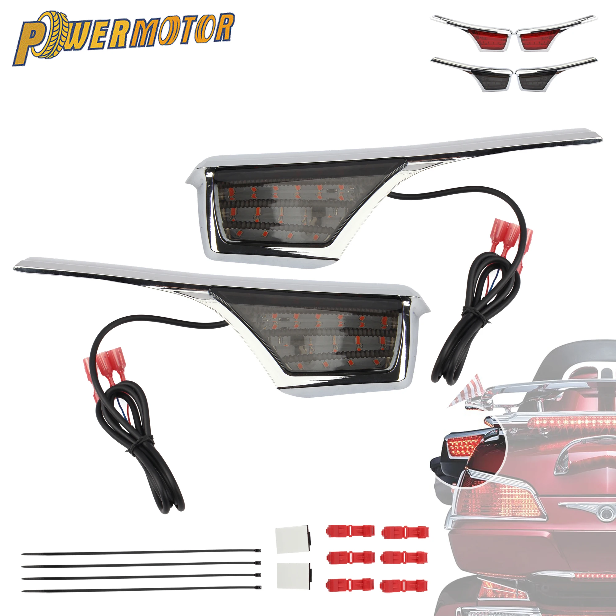 

For Honda Goldwing GL1800HP GL 1800 2006-2017 Motorcycle LED Tail Lights Rear Turn Signals Passenger Armrest Decoration Light