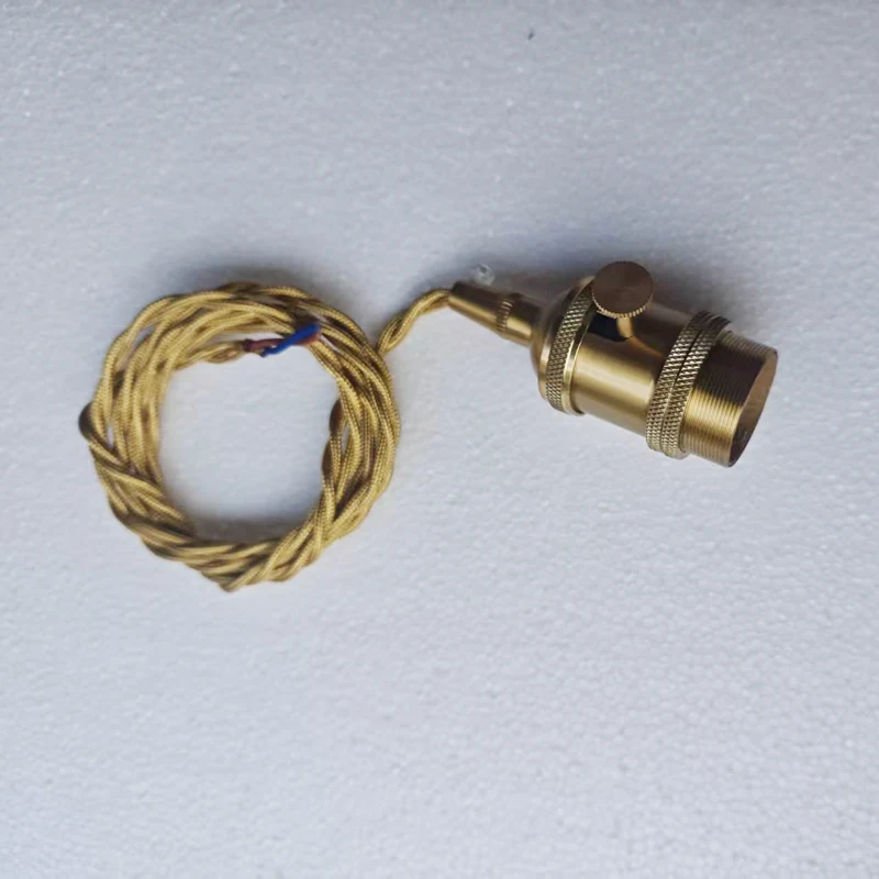Imitation Copper Strip Switch E27 Lamp Head With 1.3-meter 2 Core Wire Crew Socket E27 Lamp Holder Rotary Switch DIY Accessories