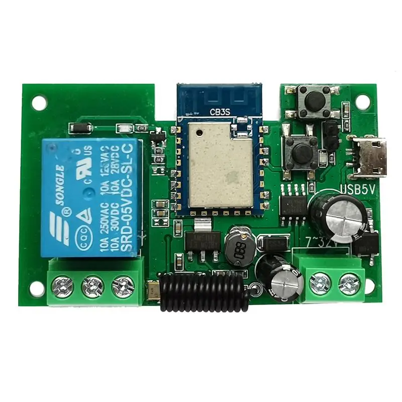 

Well Made-Tuya WIFI Smart Switch Controller Gate Garage Door Opener 1CH 7-32V Timerinching Self-Locking Relay Module