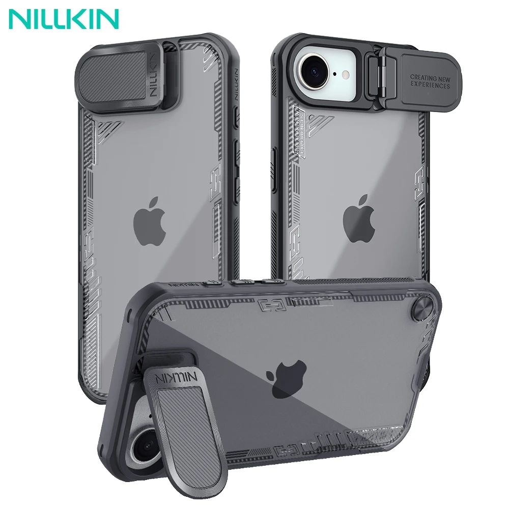 

Чехол для iPhone 16e NILLKIN Iceblade, противоударный прозрачный экологически чистый материал, держатель для телефона, чехол для камеры для iPhone16e