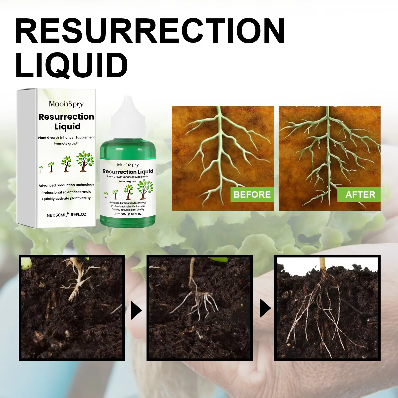 Plant Resurrection Liquid Succulent Root Booster Plant Growth Rooting Nutrient Root Stimulator Liquid Fruit Vegetable Fertilizer