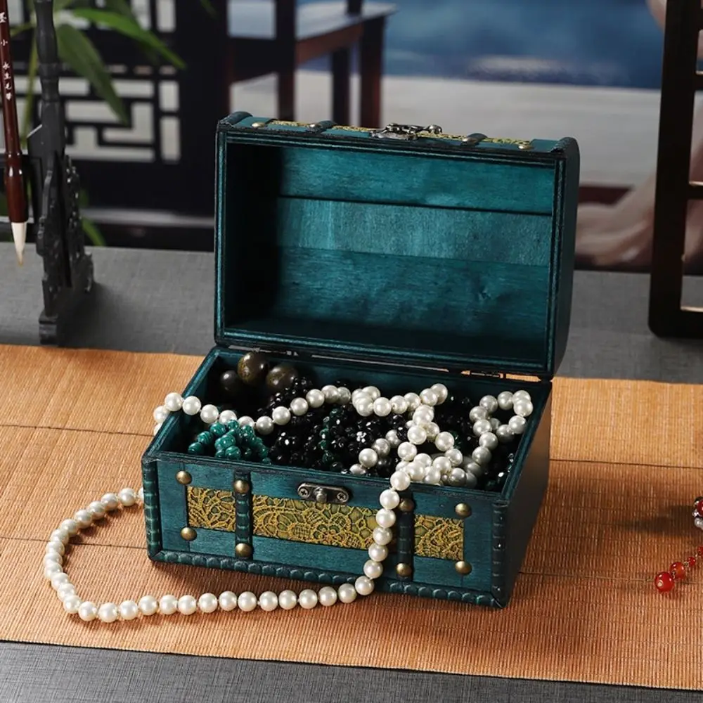 

Antique Wooden Storage Box Wooden Carved Design Home Decoration Box Antique Finish with Lid Jewelry Keepsakes Box Bedroom