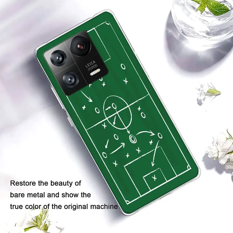 Football Soccer Tactics Time Clear Luxury For Xiaomi Mi 13 12 12T Pro 11 Ultra 11T 11i 10 10T 9 9T 8 Lite 6X 5X A3 CC9E A2 A1 Ph