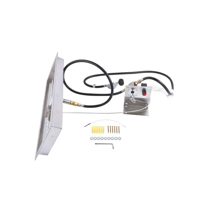 

24 x 8 Inch Stainless Steel Fire Pit Burner Kit Rectangular Outdoor Indoor Fire Pit Pan