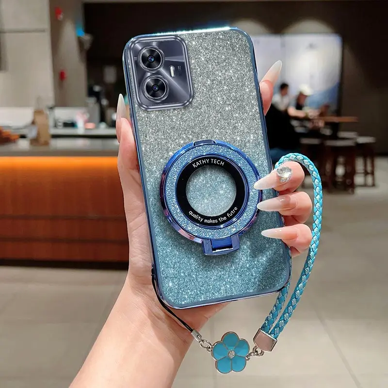 Casing HP C55 dengan Tali Gantungan untuk Realme C71 C67 C65 C75 C63 C61 C53 C51 Narzo N55 N53 N63 Note 50 P1Pro