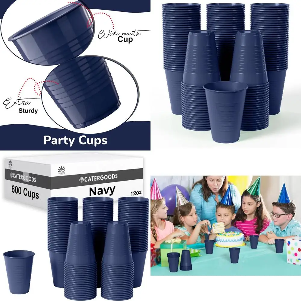 

Одноразовые пластиковые стаканы 12 унций, оптовая упаковка 600 штук