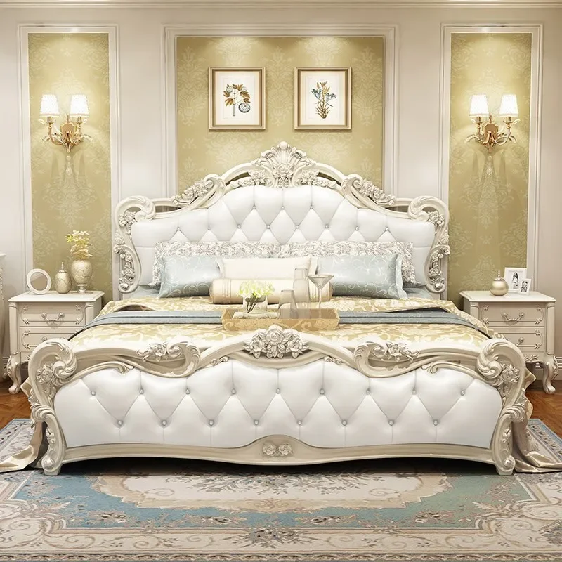 Luxury European Bed Modern Multifonction Bedroom Princess Bed Unique Storage Wood Cama De Lujo Para Dormitorio Home Furniture