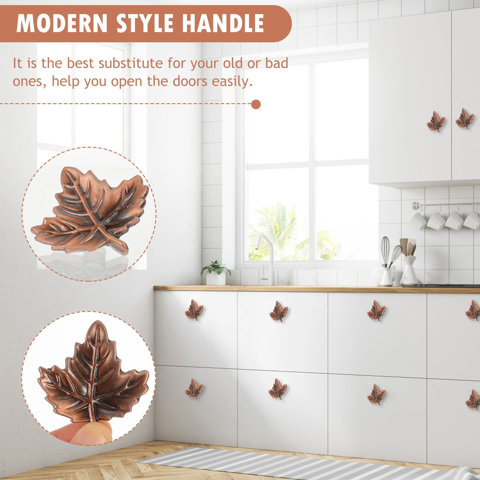 

4Pcs Durable Zinc Alloy Cabinet Knobs Drawer Pulls Unique Maple Leaf Design Closet Dresser Handles Drawer Pulls