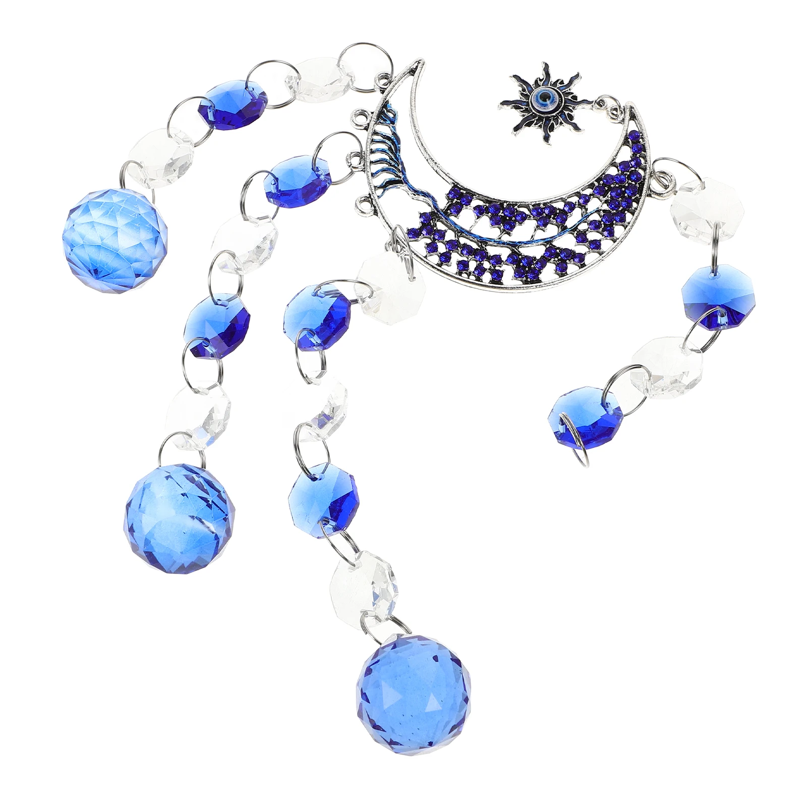 

1pcs Crystal Wind Chime Decor Moon Sun Catcher For Window Garden Balcony Indoor Outdoor Hanging Ornament Prism Suncatcher