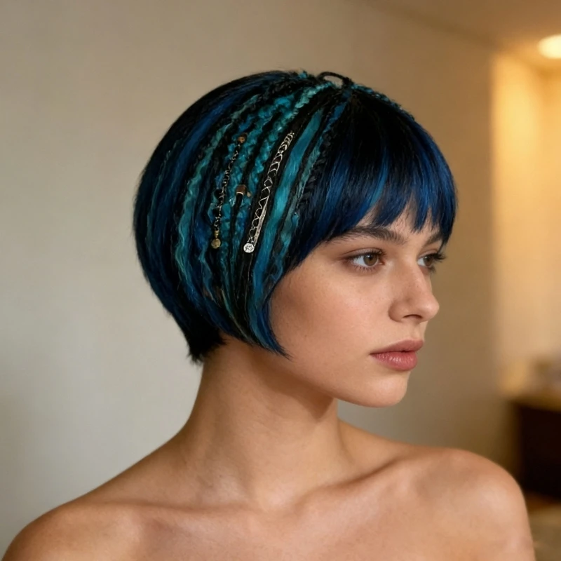 Elastische Dread-Pferdeschwanz-Haarverlängerung für Frauen und Männer, modisches Haar-Accessoire, Haarteil, geflochtene Y08E – Detail 3